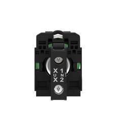 XB5AVB3 – pilot light, Harmony XB5, grey plastic, green, 22mm, universal LED, plain lens, 24V AC DC
