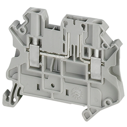 NSYTRV22TB – Terminal block, spring type, basic disconnect terminal, 2 points, 2.5mm², grey