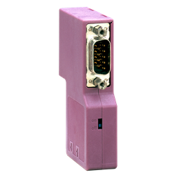TSXCANKCDF90TP – CANopen SUB-D9 female connector – bended at 90Â° w additional SUB-D9 – IP20