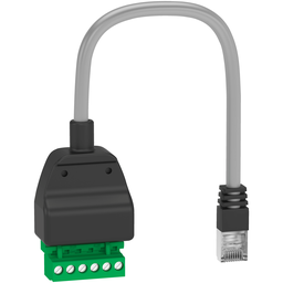 LV434211 – Modbus adaptor cable, ComPacT, MasterPact, RJ45 to open connector adaptor, 190mm length