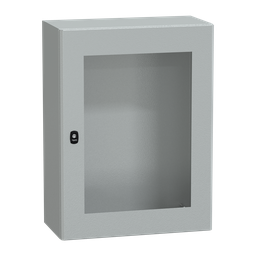 NSYS3D8630T – Wall mounted steel enclosure, PanelSeT S3D, transparent door, without mounting plate, 800x600x300mm, IP66, IK08