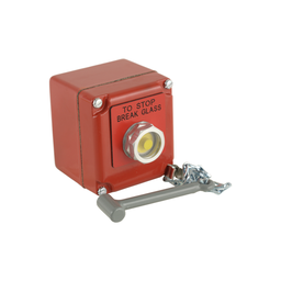 9001KYK117 – Complete control station, Harmony 9001K, 10A,  zinc, red, 1 push button 1NO   1NC STOP BREAK GLASS, NEMA 3 4 13