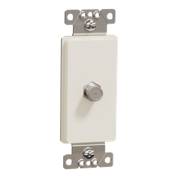 SQR87C01LA – TV socket, X Series, CATV, F connector, 1 gang, light almond, matte finish