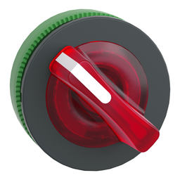 ZB5FK1443 – Head for illuminated selector switch, Harmony XB5, plastic, red handle, universal LED, 2 positions, spring return