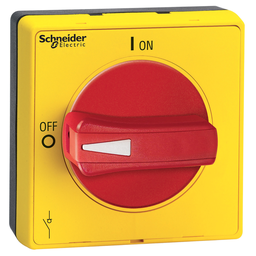 VLSH2S5R – Disconnect switch, TeSys VLS, protruding rotary handle, screw mounting, 65x65mm, red handle, 5mm shaft