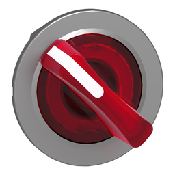 ZB4FK1243 – Head for illuminated selector switch, Harmony XB4, metal, red handle, 30mm, universal LED, 2 positions, stay put