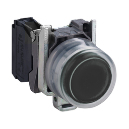 XB4BP21 – Push button, Harmony XB4, metal, projecting, black, 22mm, spring return, booted, unmarked, 1NO