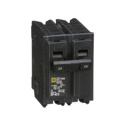HOM225 – Mini circuit breaker, Homeline, 25A, 2 pole, 120/240VAC, 10kA AIR, standard type, plug in, UL