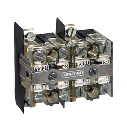 XEND2611 – Contact block, Harmony XAC, double contact, 2 spring return, single speed, front mounting, 2NO