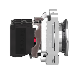XB4FW34M5 – Illuminated push button, Harmony XB4, metal, red flush mounted, 30mm, universal LED, plain lens, 1NO   1NC, 230V AC