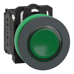 XB5FW33B5 – Illuminated push button, Harmony XB5, antimicrobial, plastic, green, 30mm, universal LED, 1NO   1NC, 24V AC DC