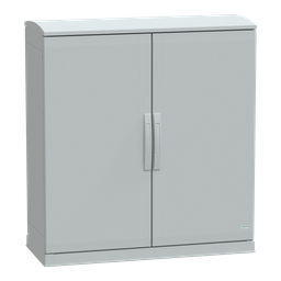 NSYPLAZT10104G – Floor standing polyester enclosure, Thalassa PLA, open bottom, ventilated canopy, 1000x1000x420mm, IP44, IK10