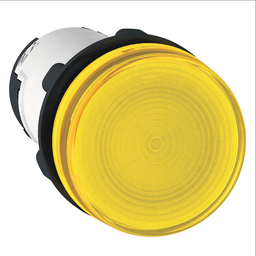 XB7EV65P – Monolithic pilot light, Harmony XB7, plastic, yellow, 22mm, plain lens for BA9s bulb, lt 250V