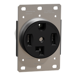SQR46301BK – Socket-outlet, X Series, 30A, standard, for dryer, commercial, black, matte finish