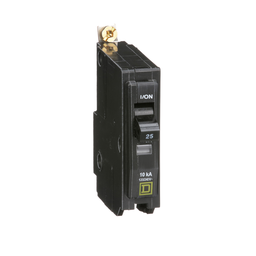 QOB125VHFT – Mini circuit breaker, QO, 25A, 1 pole, 120/240VAC, 22kA, bolt on, fungal treatment