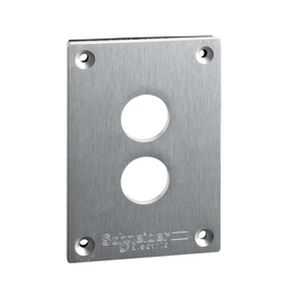 XAPE302 – Front plate with fixing screws, Harmony XAP, metal, 2 cut-outs, 22mm, 72 x 105 mm