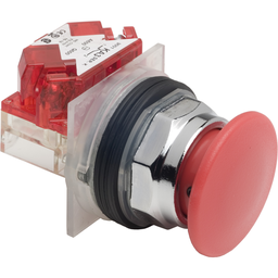 9001KR9R94H6 – Push-button, Harmony 9001K, metal, mushroom 41mm, red, 30mm, 2 positions, push-pull, 1NC