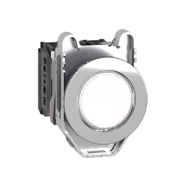 XB4FW31M5 – Illuminated push button, Harmony XB4, metal, white flush mounted, 30mm, universal LED, plain lens, 1NO   1NC, 230V AC