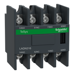 LADN316 – Auxiliary contact block, TeSys Deca, 3NO   1NC, front mounting, lugs-ring terminals