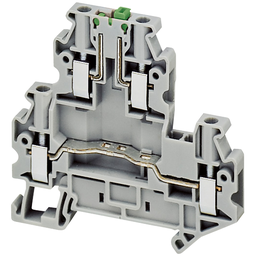 NSYTRV42SCD – Terminal block, Linergy TR, screw type, knife disconnect, double level, 4 points, 4mm², grey