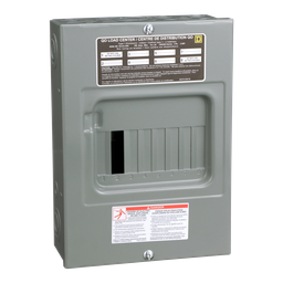QO6L100S – Load center, QO, 1 phase, 6 spaces, 6 circuits, 100A convertible main lugs, NEMA1, surface cover