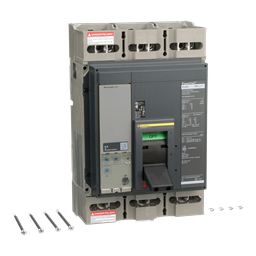 PGL36080CU31A – Circuit breaker, PowerPacT P, 800A, 3 pole, 600VAC, 18kA, lugs, Micrologic 3.0, 100%
