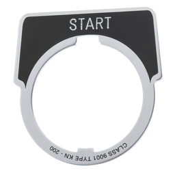 9001KN201 – 30mm Push Button, Type K, aluminum legend plate, black, marked START