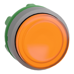 ZB5AH53C0 – Head for illuminated push button, Harmony XB5, grey bezel, orange projecting, 22mm, universal LED, push-push