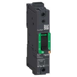 BDF16015 – Circuit breaker, PowerPacT B, 15A, 1 pole, 600Y/347VAC, 14kA, terminal nut, thermal magnetic, 80%