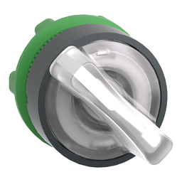 ZB5AK1413 – Head for illuminated selector switch, Harmony XB5, universal LED,  white handle, 22mm, 2 positions, spring return
