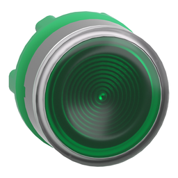 ZB5AW333SC0 – Head for illuminated push button, Harmony XB5, grey bezel, green flush, 22mm, universal LED, grooved lens