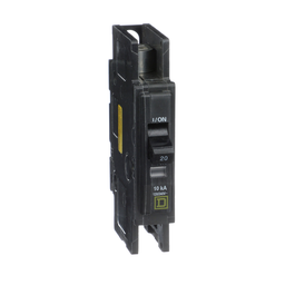 QOUR120HMB – Mini circuit breaker, QOU, 20A, 1 pole, 120/240 VAC, 10kA, field reversible lugs, high magnetic, bulk pack