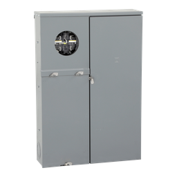 QU816D400CLX – Meter mains, QO, CSED, ringless socket, 400A, surface mount, maximum 8 spaces, 16 circuits, Class 320 with lever bypass