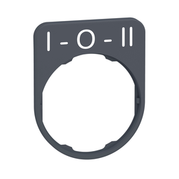 ZBYFP2186C0 – Legend plate, Harmony XB5, 40 x 50mm, for flush mounted heads, grey bezel, white marked O-I-II