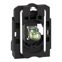 ZB5AVB1 – Complete body light block assembly, Harmony XB5, plastic, universal LED, body fixing collar, 24V AC DC