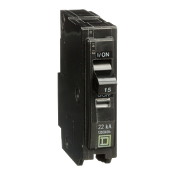 QO115VH – Mini circuit breaker, QO, 15A, 1 pole, 120/240VAC, 22kA, plug in