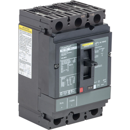 HDL36070C – Circuit breaker, PowerPacT H, 70A, 3 pole, 600VAC, 14kA, lugs, thermal magnetic, 100%