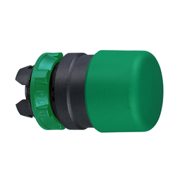 ZB5AC34 – Head for non illuminated push button, Harmony XB5, green mushroom 30mm, 22mm, spring return, unmarked