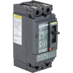 HDL26060C – Circuit breaker, PowerPacT H, 60A, 2 pole, 600VAC, 14kA, lugs, thermal magnetic, 100%
