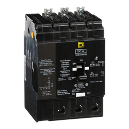 EDB34100SA – Mini circuit breaker, E-Frame, 100A, 3 pole, 480Y/277VAC, 25kA max, bolt on, shunt trip