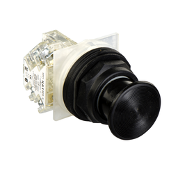 9001SKR24BH13 – Push-button, Harmony 9001SK, plastic, mushroom 35mm, black, 30mm, spring return, 1 C/O