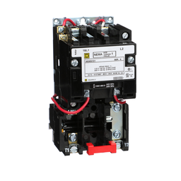 8536SCO1V03 – NEMA Motor Starter, Type S, nonreversing, Size 1, 27A, 3 HP at 230 VAC, 5 kA SCCR, 1 phase, 2 pole, melting alloy, 240 VAC coil, open