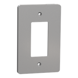 SQWS141001GY – Cover frame, X Series, 1 gang, screw fixed, mid sized plus, gray, matte finish