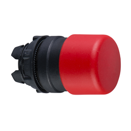 ZB5AC44 – Head for non illuminated push button, Harmony XB5, red mushroom 30mm, 22mm, spring return, unmarked