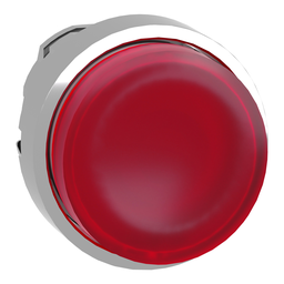 ZB4BW143 – Head for illuminated push button, Harmony XB4, metal, red projecting, 22mm, universal LED, spring return, plain lens
