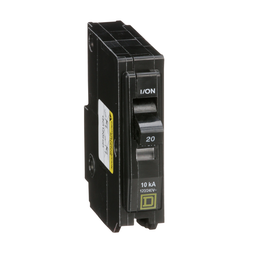 QO120HID – Mini circuit breaker, QO, 20A, 1 pole, 120/240VAC, 10kA, plug in, high density discharge