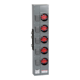 EZM115125 – Branch unit, EZ Meter-Pak, 125A, 5 x 4 jaw sockets, 120/240VAC, no bypass, ringed, 800A Al busbar