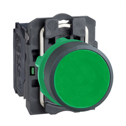 XB5AA31 – Push button, Harmony XB5, plastic, flush, green, 22mm, spring return, unmarked, 1NO