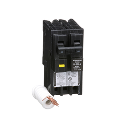 HOM250GFI – Mini circuit breaker, Homeline, 50A, 2 pole, 120/240VAC, 10kA AIR, ground fault class A, plug in, UL