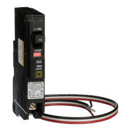 QO115PL – Mini circuit breaker, QO, 15A, 1 pole, 120/240VAC, 10kA, plug in, Powerlink